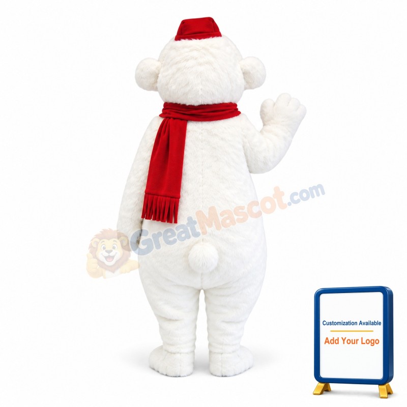 Happy Lightweight Polar Bear Mascot Costume