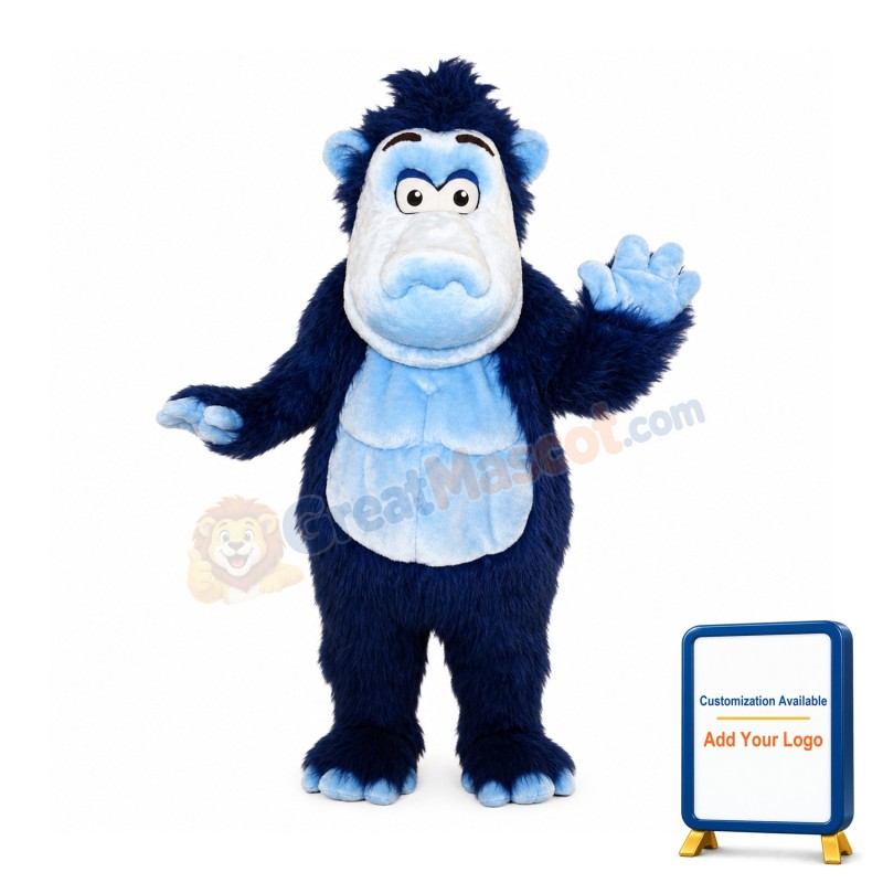 Blue Gorilla Mascot Costume
