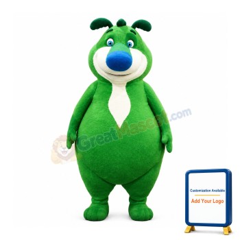 Cute Green Bear Mascot Costume