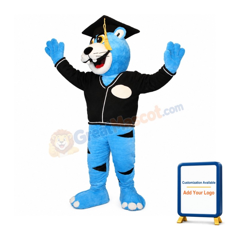 Blue Erudite Panther Mascot Costume