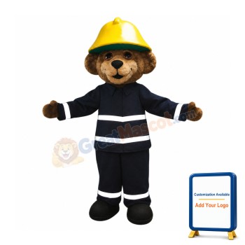 Fire Safety Bear Mascot Costume