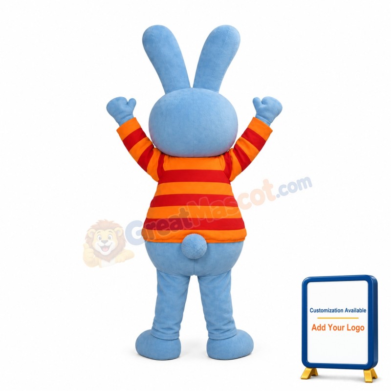 High Blue Bunny Mascot Costume