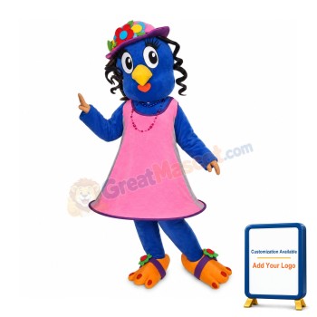 Blue Girl Bird Mascot Costume