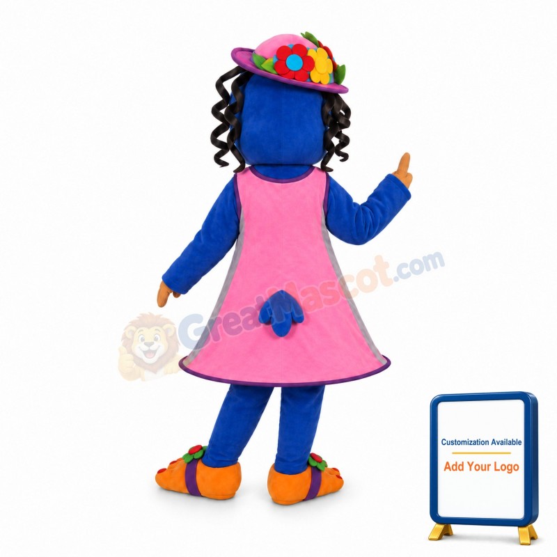 Blue Girl Bird Mascot Costume