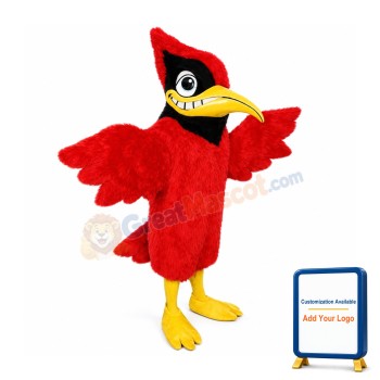 Fur Fabric Red Cardinal Mascot Costume