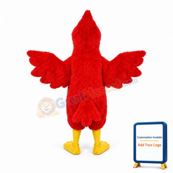 Fur Fabric Red Cardinal Mascot Costume