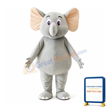 Little Cute Grey Elephant Mascot Costume
