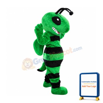 Friendly Green Bee Mascot Costume