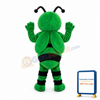 Friendly Green Bee Mascot Costume