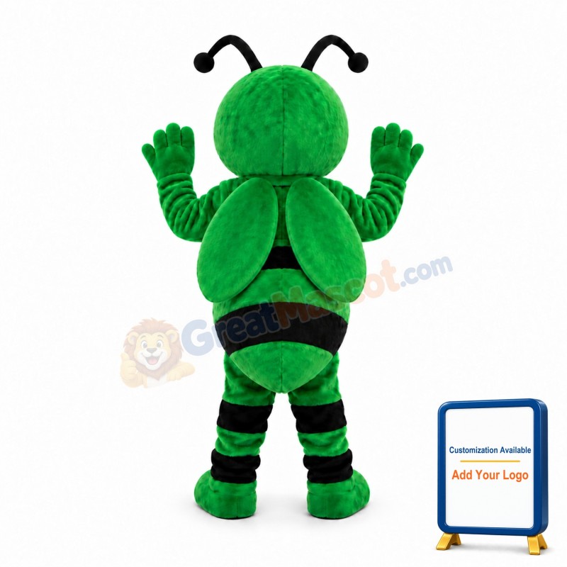 Friendly Green Bee Mascot Costume