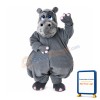 Grey Lightweight Hippo Mascot Costume