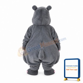Grey Lightweight Hippo Mascot Costume
