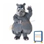 Grey Lightweight Hippo Mascot Costume