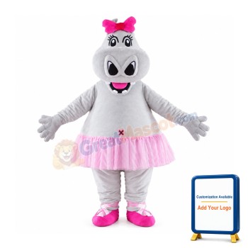 Cute Girl Hippo Mascot Costume