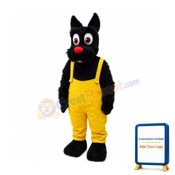 Big Eye Black Dog Mascot Costume