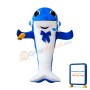 Happy Lightweight Blue Dolphin Mascot Costume