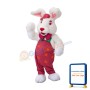 Cute White Furry Rabbit Mascot Costume