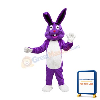 Purple Easter Bunny Mascot Costume