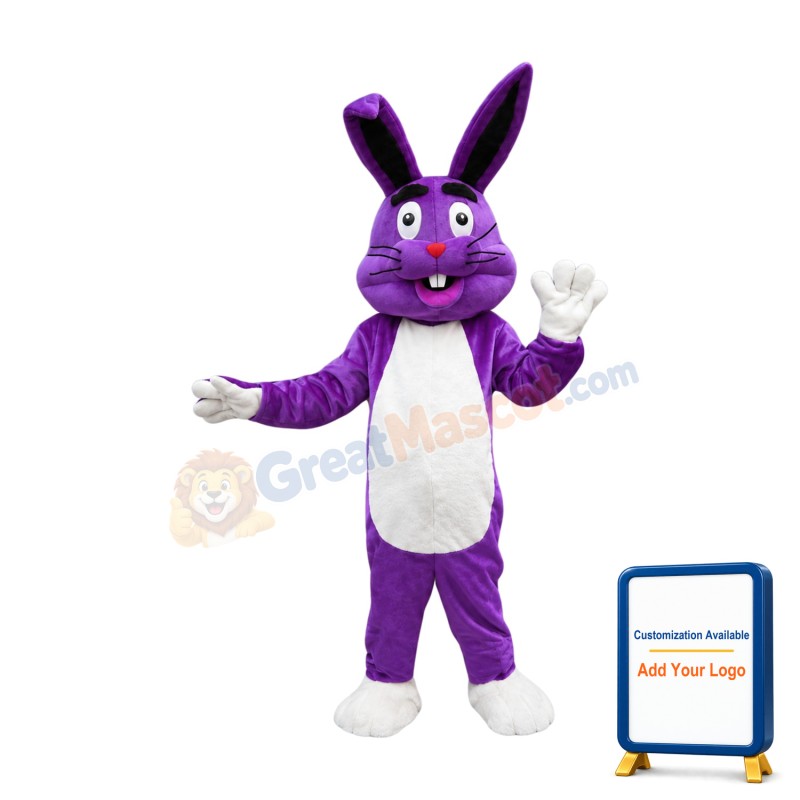 Purple Easter Bunny Mascot Costume