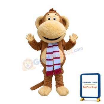 Happy Lightweight Furry Monkey Mascot Costume
