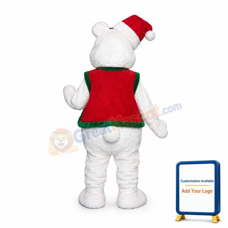 Christmas White Bear Mascot Costume