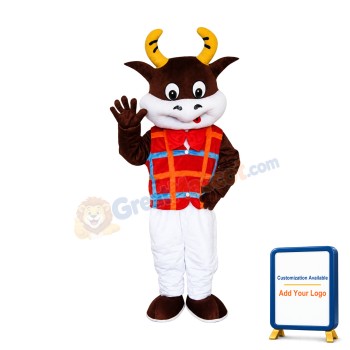 Friendly Lightweight Cow Mascot Costume Free Shipping 