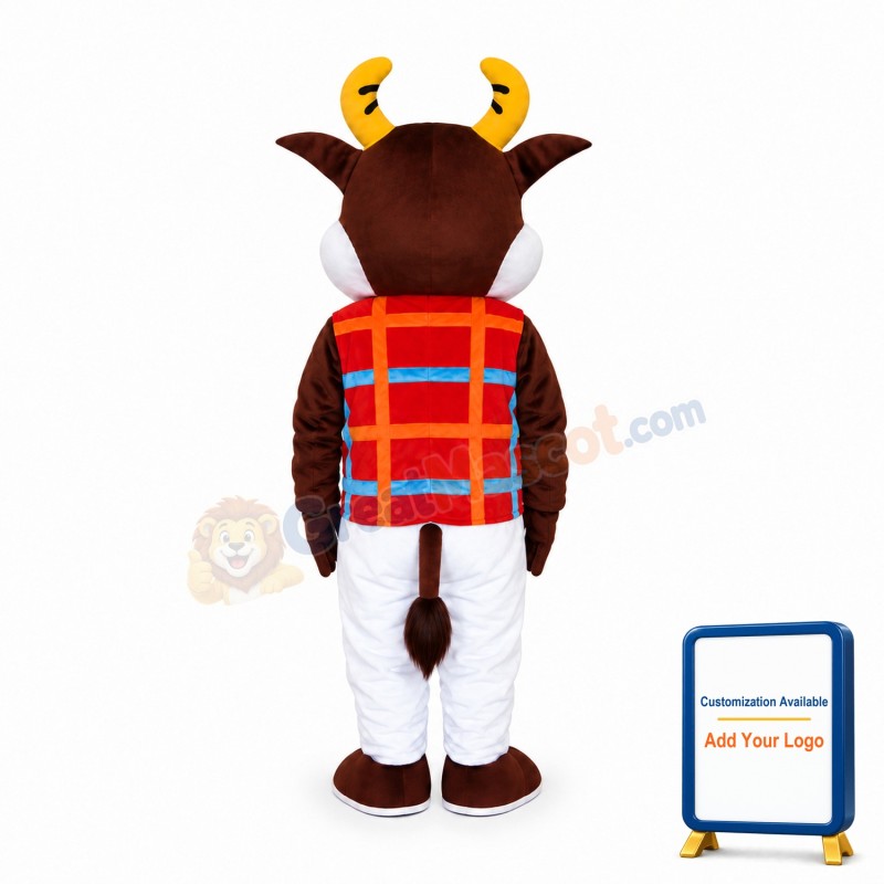Friendly Lightweight Cow Mascot Costume