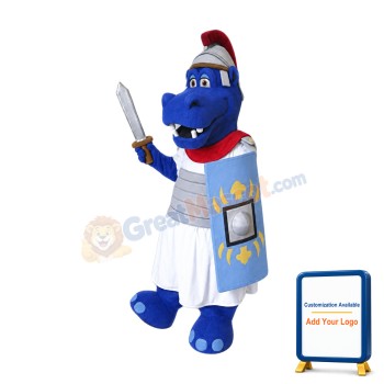 Blue Hippo Mascot Costume