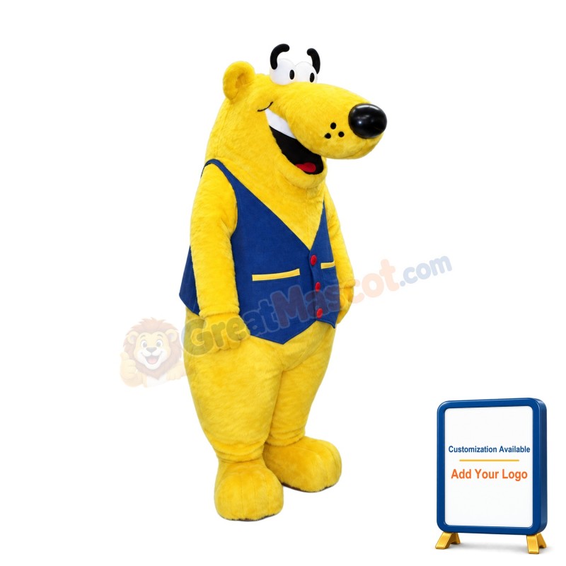 Big Yellow Bear Mascot Costume
