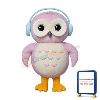 Pink Owl Mascot Costume