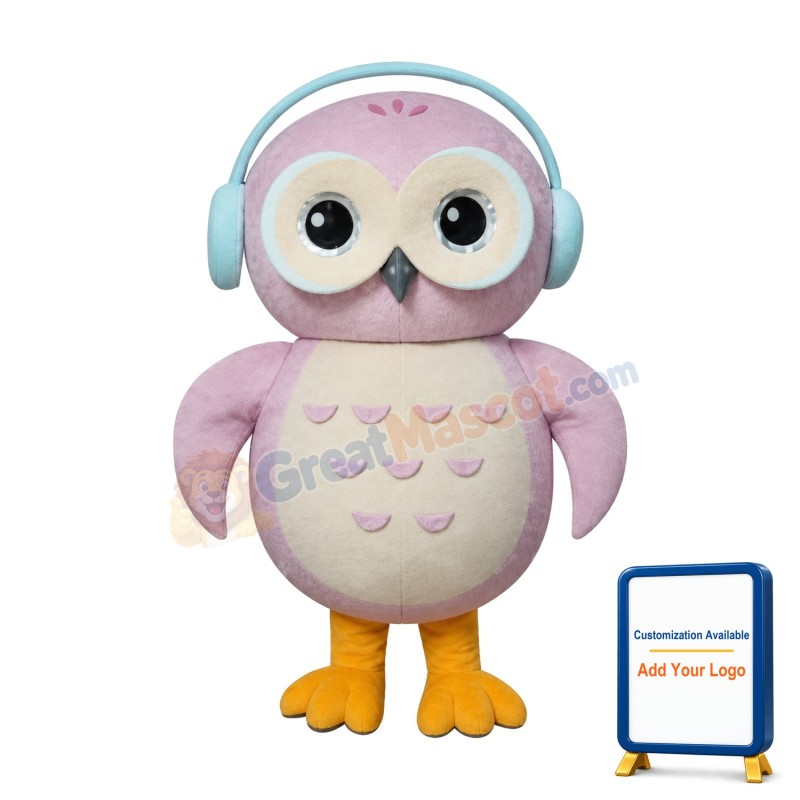 Pink Owl Mascot Costume