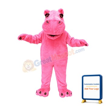 Pink Lightweight Hippo Mascot Costume