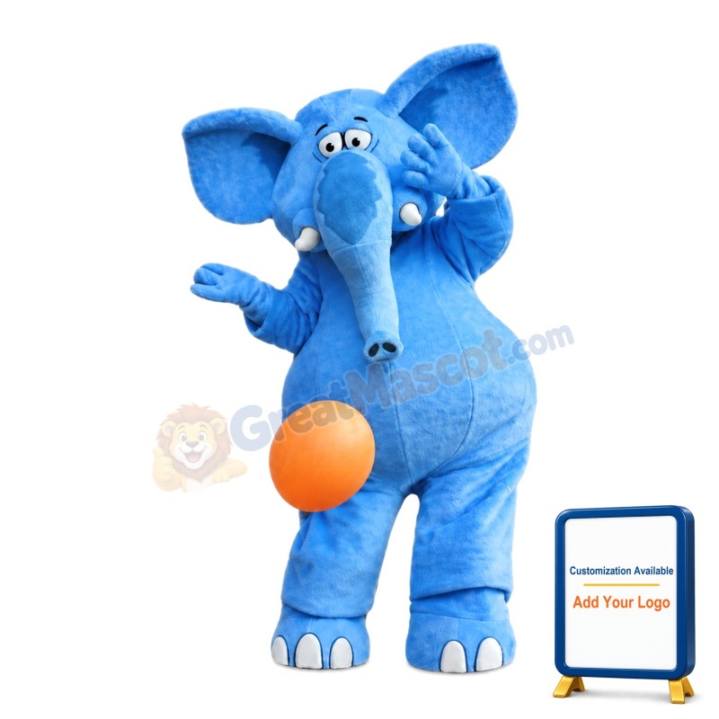 Blue Elephant Mascot Costume