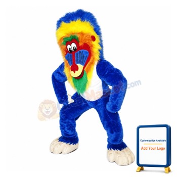 Blue Baboon Mascot Costume