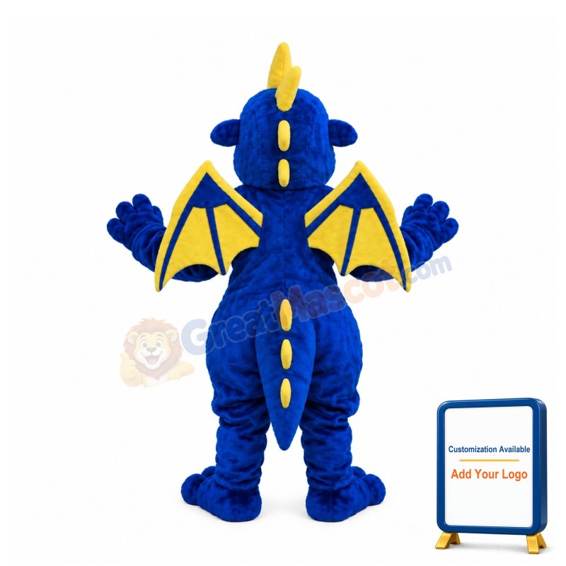 Fierce Blue Dragon Mascot Costume
