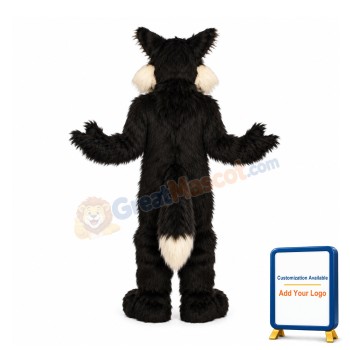 Black & White Wolf Mascot Costume