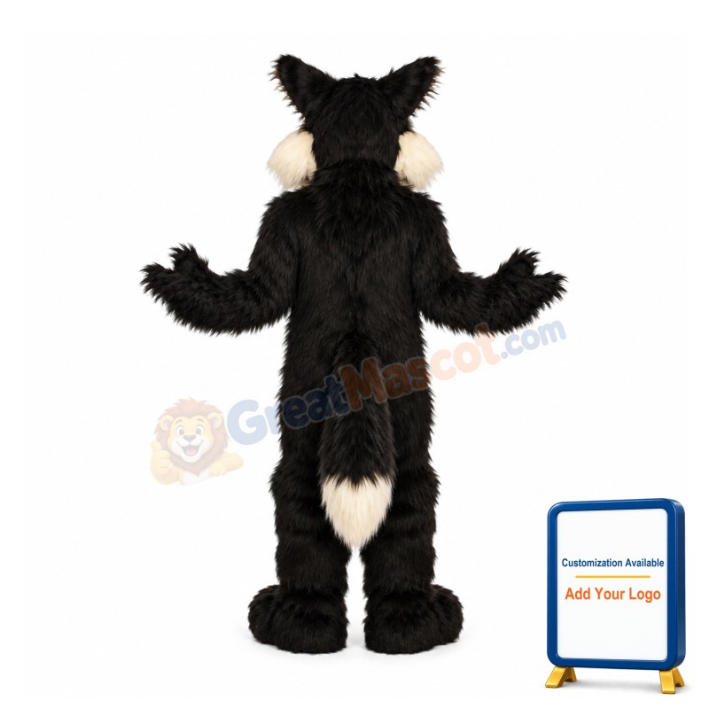 Black & White Wolf Mascot Costume