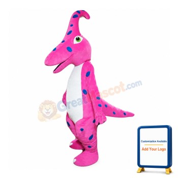 Pink Dinosaur Mascot Costume
