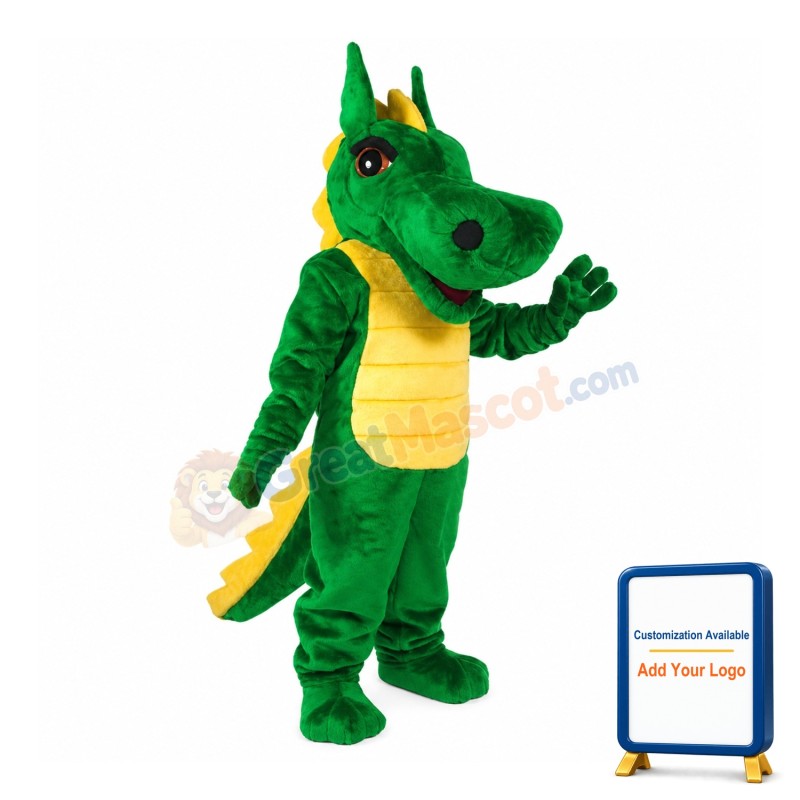 Big Green Dragon Mascot Costume