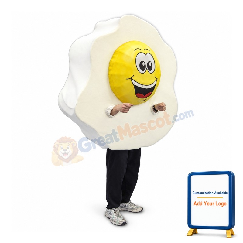Big Fried Egg Mascot Costume