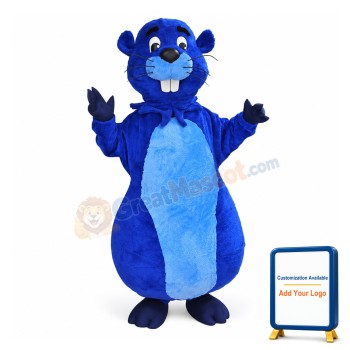 Blue Beaver Mascot Costume