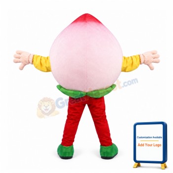 Pink Peach Mascot Costume