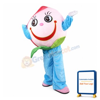 Pink Peach Mascot Costume