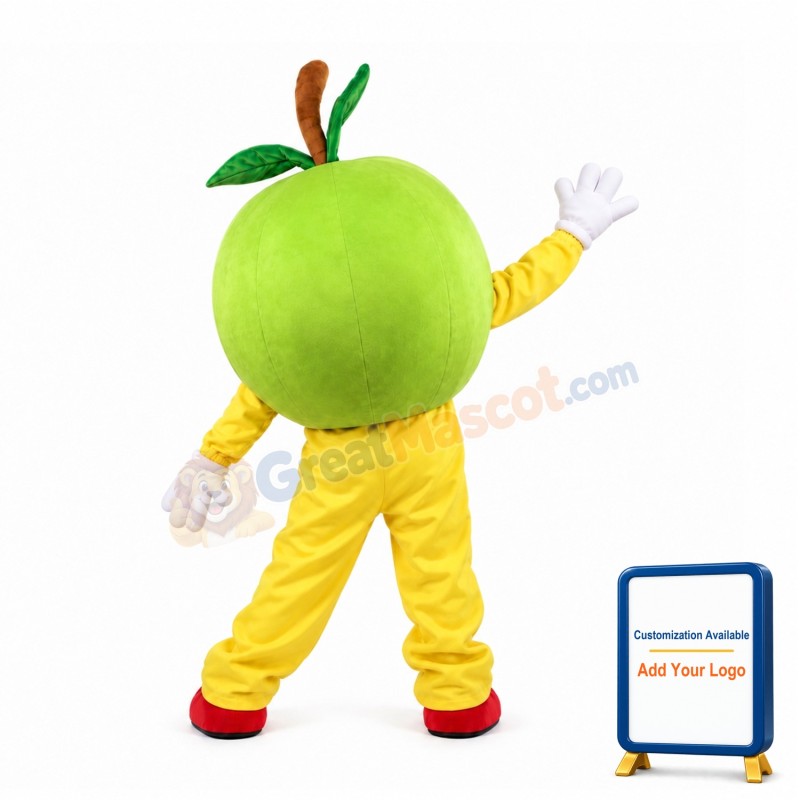 Happy Green Apple Mascot Costume