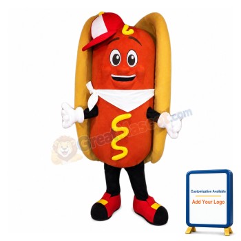 Happy Lightweight Hot Dog Mascot Costume