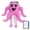 Happy Pink Octopus Mascot Costume