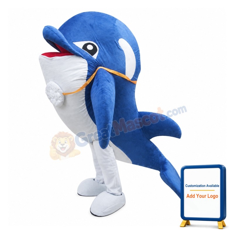 Blue Dolphin Mascot Costume
