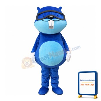 Cheap Blue Beaver Mascot Costume
