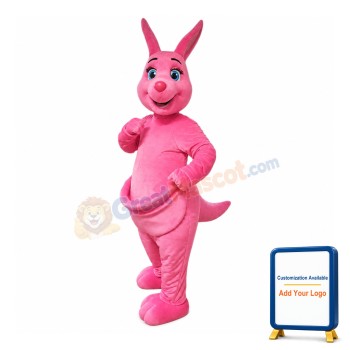 Pink Kangaroo Mascot Costume