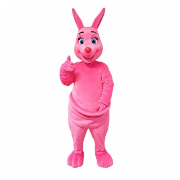 Pink Kangaroo Mascot Costume